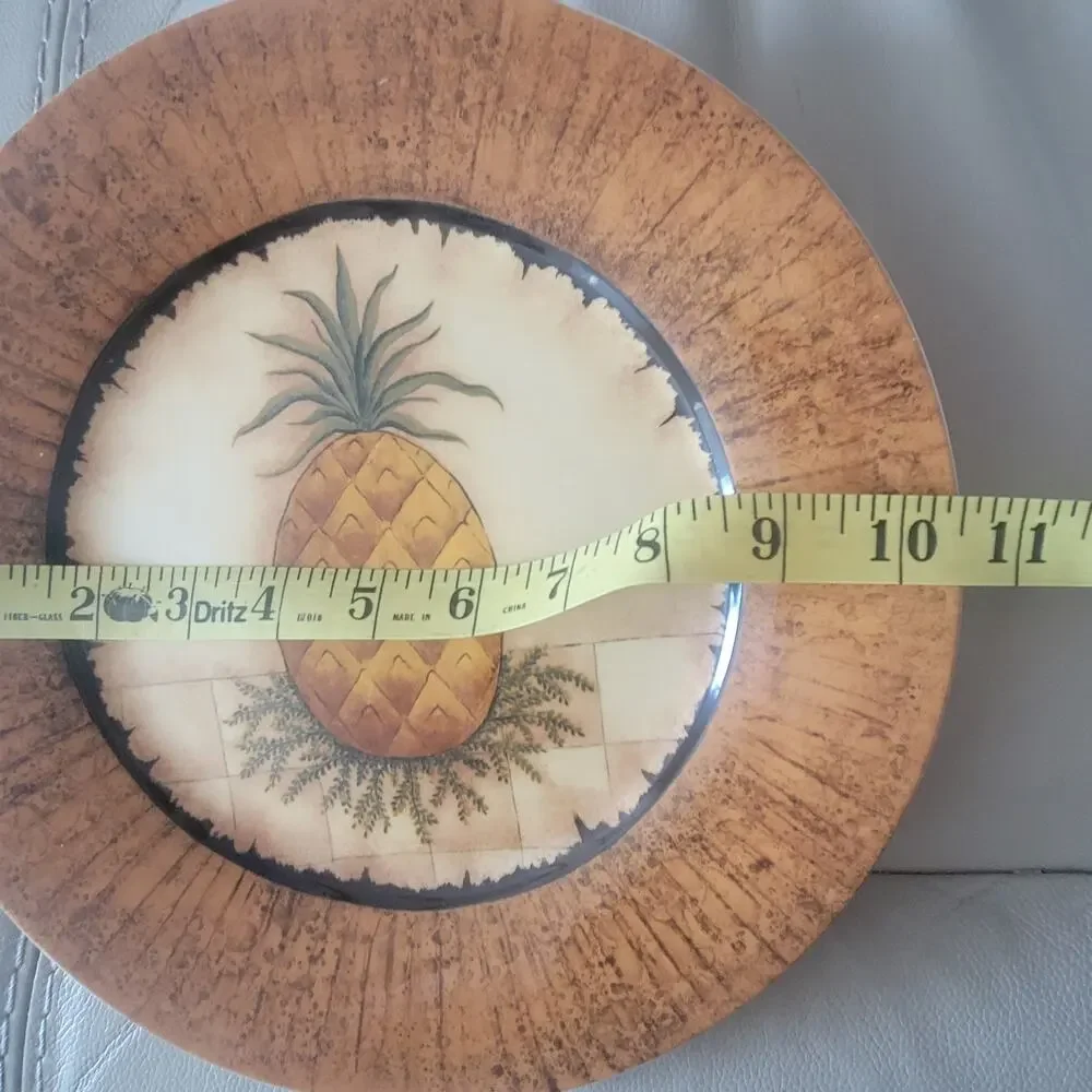 ESC Trading Company David Harden Hospitality‎ Pineapple Plates Set 2 Brown Gold